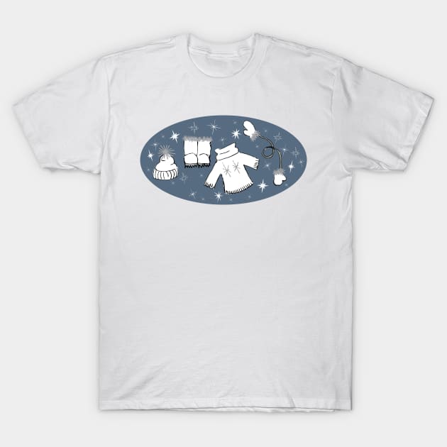 Winter weather snow lover cartoon illustration T-Shirt by Angel Dawn Design